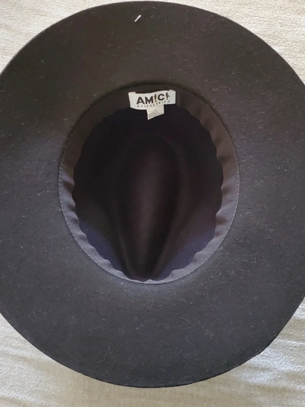 Amici Accessories wool hat Two-Tone Wide Brim  - Navy Crown, Black Brim